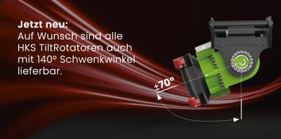 Neu: TiltRotatoren mit 140° Schwenkwinkel ohne Zylinder